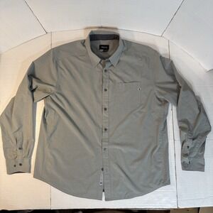 Marmot For Life Button Down Shirt Men's Long Sleeve Gray XXL Flip Roll Cuff Pock